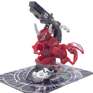 Bakugan Mechtanium Surge Pyrus Titanium Dragonoid &amp; Sonicanon BakuNano Rare !!(plastic base)