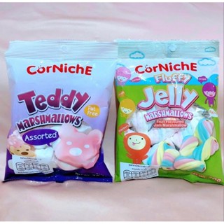 Cornish คอร์นิช มาร์ชเมลโลว์สอดไส้ Fat Free 70 กรัม ฮาลาล Teddy Marshmallows , fluffy Jelly Marshmallows halal