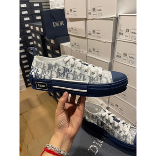 [ พร้อมส่ง ] Di*r B23 Sneaker Low " Blue and White  " Size 36 - 45 [ ORI ]