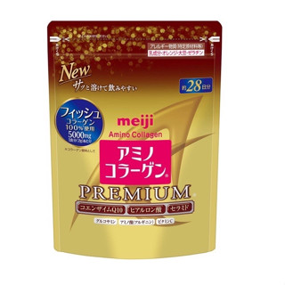 Meiji Amino Collagen 5,000 mg เมจิ อะมิโน คอลลาเจน ชนิดผง คอลลาเจนเปปไทด์ บำรุงผิว ลดริ้วรอย **New package**