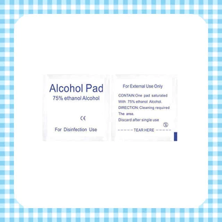 Alcohol pad แผ่นแอลกอฮอล์ 75% เช็ดทำความสะอาด พกพาง่าย แผ่นทำความสะอาด กล่อง100ชิ้น