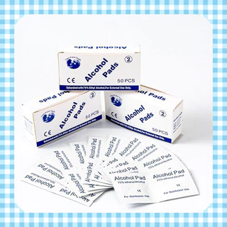 Alcohol pad แผ่นแอลกอฮอล์ 75% เช็ดทำความสะอาด พกพาง่าย แผ่นทำความสะอาด กล่อง100ชิ้น