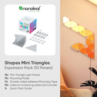 Nanoleaf ชุดต่อขยาย Shapes mini Triangles Expansion Kit (10 Panels) | NL48-1001TW-10PK