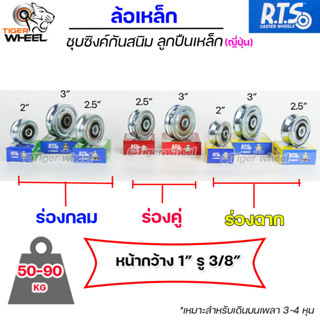 RTS รวม ล้อเหล็ก ขนาด 2นิ้ว 2.5นิ้ว 3 นิ้ว ร่องกลม ร่องวี (ฉาก) ร่องคู่ สำหรับ ประตูรั้ว ล้อเหล็กเหนียว ชุบซิงค์ กันสนิม