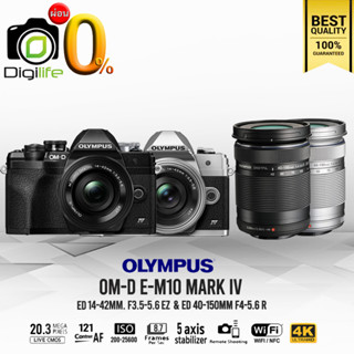 ผ่อน 0%** Olympus Camera OM-D E-M10 Mark 4 Double Kit (14-42 &amp; 40-150mm.) เมนูไทย - รับประกันร้าน Digilife Thailand 1ปี