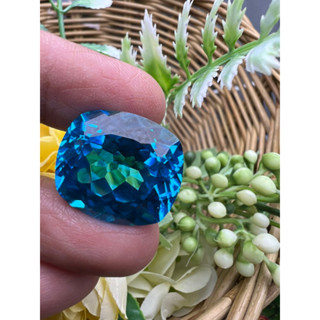 Blue topaz cushion shape excellent cut