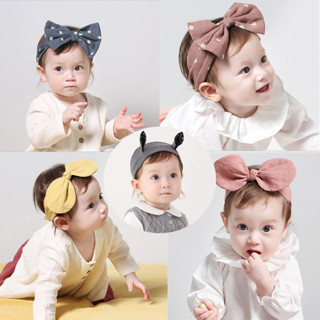 "พร้อมส่ง"คาดผมเด็กสไตล์เกาหลี ผ้าฝ้ายและผ้าลินิน คละลาย 0-2 ปี