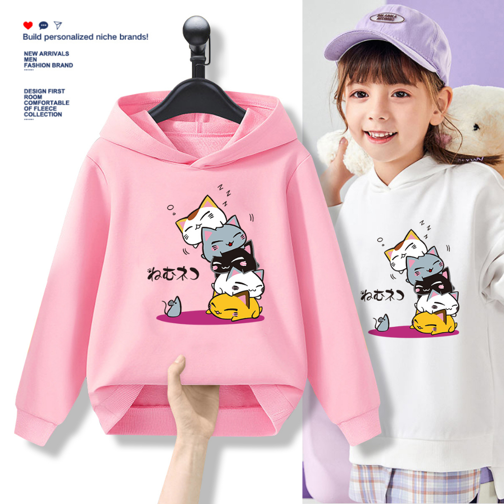 E445 เสื้อกันหนาวมีฮูดเด็ก 2020 ฤดูใบไม้ร่วงและฤดูหนาวเสื้อผ้าเด็กใหม่สไตล์ตะวันตกสาวเกาหลีบวกกำมะหยี่หนาการ์ตูนอะนิเมะ
