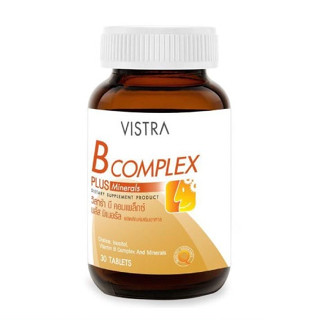 VISTRA B COMPLEX PLUS MINERALS 30 เม็ด วิตามินบี บรรเทาอาการเหน็บชา สำหรับคนนอนดึกพักผ่อนน้อย