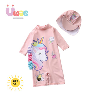 Uwae ชุดว่ายน้ำเด็ก ชุดว่ายน้ำเด็กหญิงกันยูวี Sweet Unicorn รุ่น UV298