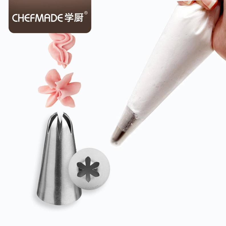 หัวบีบครีม WK9389 Chefmade 6 หยัก No.21 สำหรับแต่งหน้าเค้ก หยกออนไลน์