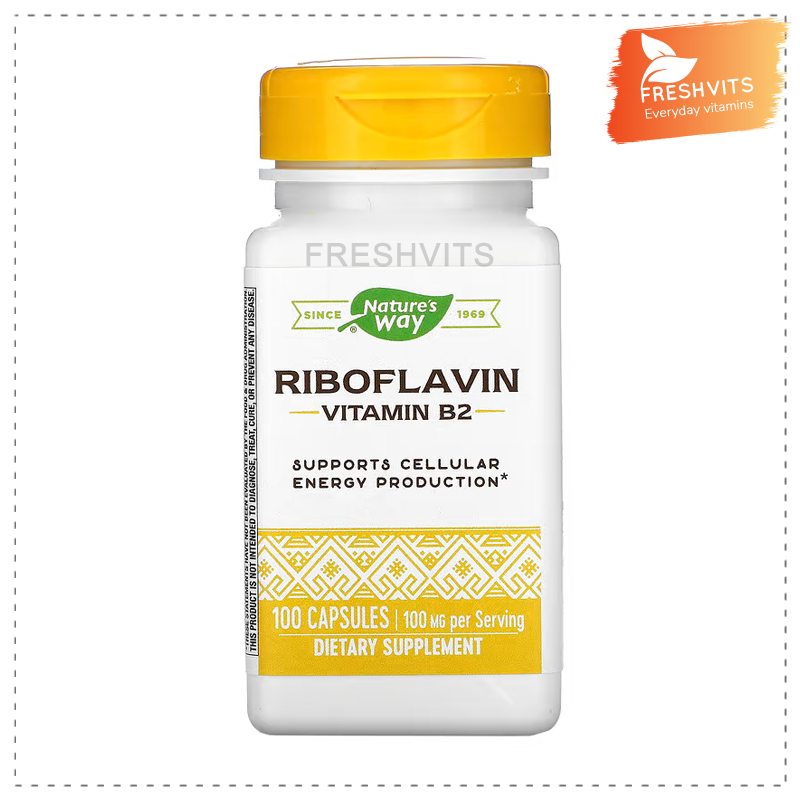 Nature's way,Riboflavin, Vitamin B2, 100 mg, 100 Capsules