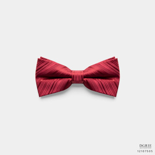 Burgandy Red Twill Texture Bowtie-โบว์ไทสีแดงเบอร์กันดีลายทาง