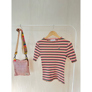 Teenie Weenie x cotton x ผ้าดี สีน่ารัก ปักที่อก  ผ้ายืดตามตัว อก 28-32 ยาว 22 • Code : 867(2)