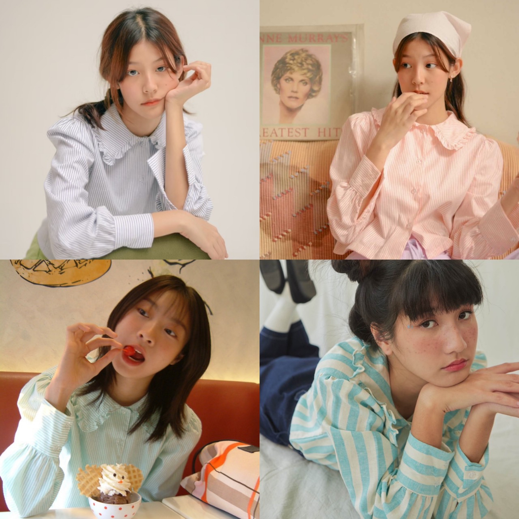 Highestjump Lettuce shirt | เสื้อเชิ๊ตคอปกระบาย Best seller พร้อมส่ง (สีเทาขายดี)