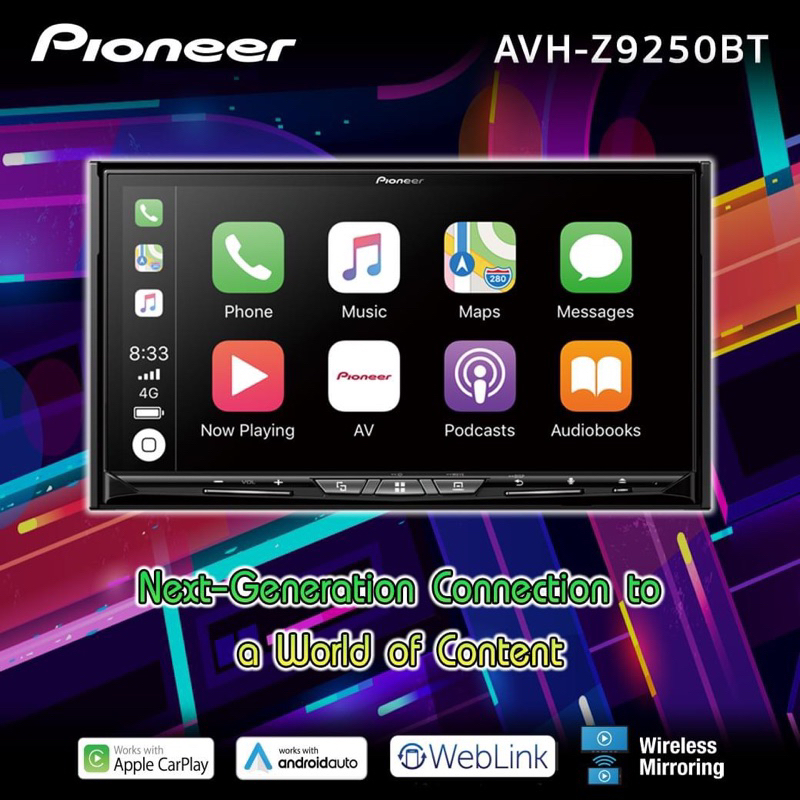เครื่องเล่น 2Din​ Pioneer​ AVH-Z9250BT