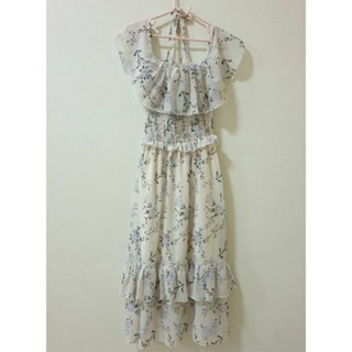 Khunyinglak🛒พร้อมส่ง🛒Flower Jisoo Dress 🤍🌷เดรสสไตล์คุณหนู 🌷🤍Hangyiyishe ไซส์M