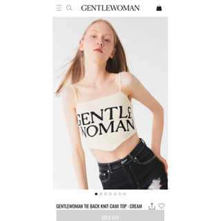 GENTLEWOMAN TIE BACK KNIT CAMI TOP : CREAM (new in tag)