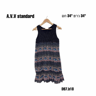 A.V.V dress  ผ้าชีฟองดอกไม้ อก 34 ยาว 34 D97.b18