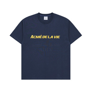 acmé de la vie SPORTY LOGO EMBROIDERY Short Sleeve T-Shirt (NAVY)