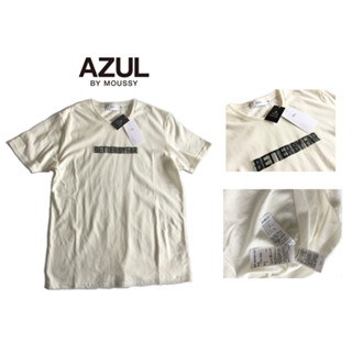 [ฟรีค่าจัดส่ง ก.ย.] เสื้อยืด azul สีครีม ป้ายครบ เนื้อผ้านุ่มมาก