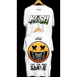 KUSHเสื้อยืดคอกลมคอตตอน 100% พิมพ์ลายใหม่ - EAT EM AND SMALE