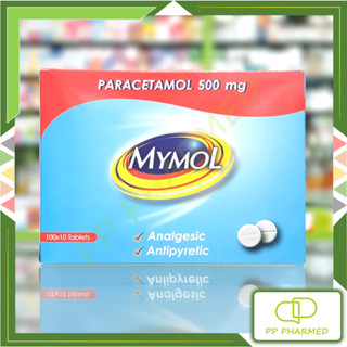 Mymol Paracetamol 500mg มายมอล พาราเซตามอล กล่อง 100 แผง