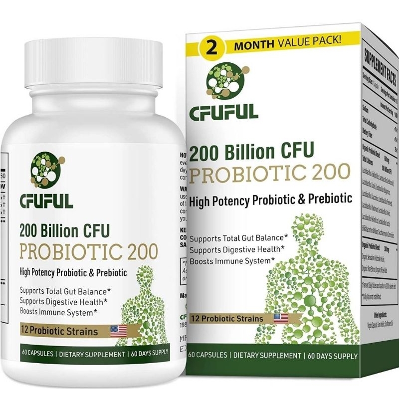 Probiotics 200 Billion CFU 12 Strains, 60 Capsules