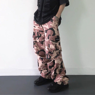 กางเกงแฟชั่น summer camo pants y2k สตรีท ฮิต ทหาร