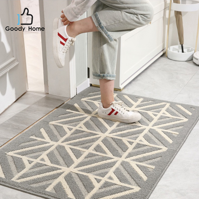 Goody Home พรมเช็ดเท้า พรมปูพื้น ดักจับฝุ่นได้ดี ลวดลายเรียบง่าย ขนาด 50*80 cm.