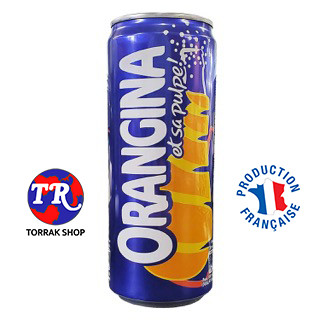 Orangina Sparkling Orange Juice Pulp Soda Tall Cans น้ำส้มออเรนจิน่า แบบกระป๋อง 330ml