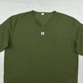 T&P เสื้อพื้นเมืองผ้าสาลู Size 2XL-5XL เสื้อคอวีพระอาทิตย์ [แขนสั้น] เนื้อผ้าบางมากสวมใส่สบาย UNISEX