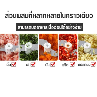 เครื่องบดกระเทียม แบบดึงเชือก บดสับ อเนกประสงค์ ของใช้ในครัว ขนาดเล็ก