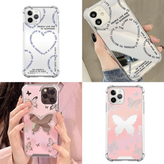 พร้อมส่ง เคสสำหรับ iPhone เคสกระจกลายผีเสื้อ รูปหัวใจ เคสไอโฟน case iPhone