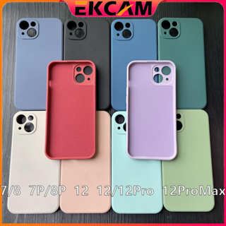 🇹🇭EKCAM เคสไอโฟนราคาถูก เคสไอโฟน 12/12Pro 12Promax 7 8 7P 8P 8 Plus พลัส TPU Case เคส ใช้สําหรับไอโฟน เคสซิลิโคน แบบซิล