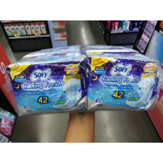 (แพ็ค 6)SOFY Cooling Fresh (42 ซม. 4 ชิ้น) ผ้าอนามัย โซฟี คูลลิ่งเฟรช