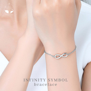 MNL💗INFINITY SYMBOL รักกันไม่มีวันสิ้นสุด สร้อยข้อมือเงินแท้ สร้อยข้อมือตัวอักษร สร้อยข้อมือแฟชั่น กำไลข้อมือ