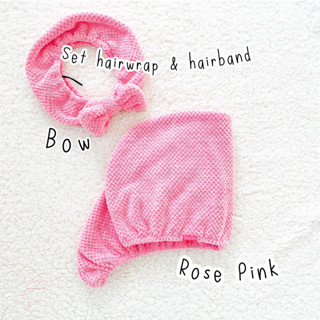 Rose Pink suvi  hairwrap hairband หมวกคลุมผมซับน้ำ ผ้าคาดผม ผ้าเช็ดผม ผ้าซับน้ำ  turban headband