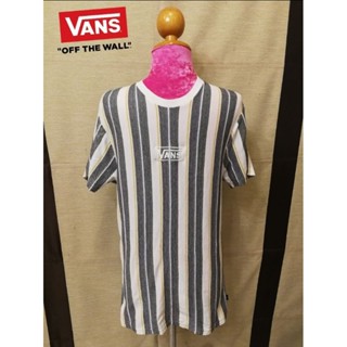 VANS Brand_2nd hand เสื้อยืดแขนสั้นลายทางผ้าฝ้าย​ 💯%/ Size S/ Made in India 🇮🇳​/ แท้มือสองกระสอบนำเข้า​