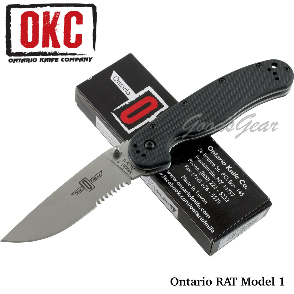 มีดพับขนาดใหญ่ Ontario RAT Model 1, AUS 8 Stainless Steel-8849SS