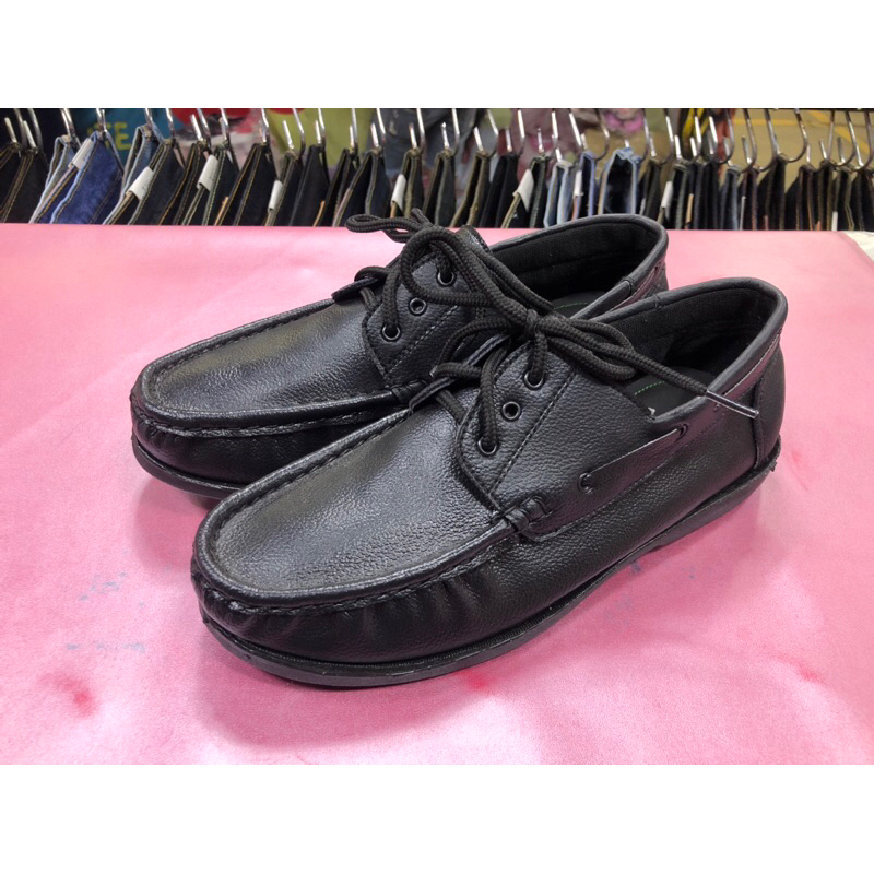รองเท้าหนังทรงโบ๊ทชูสีดำล้วน size37-45