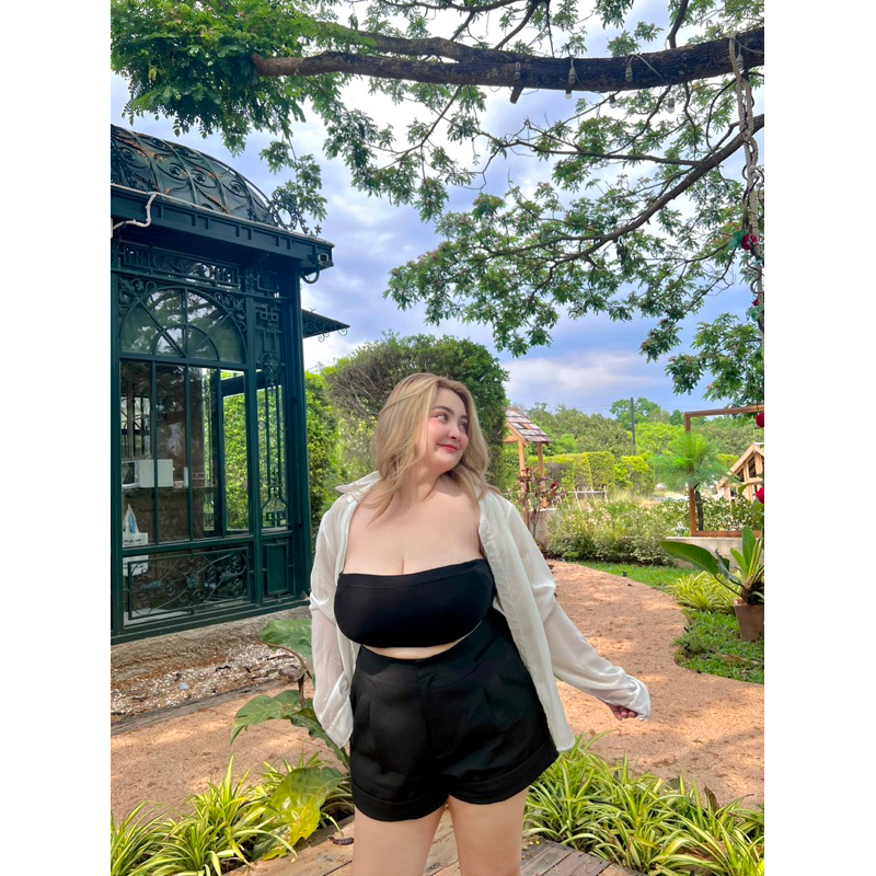 (พร้อมส่ง) กางเกงขาสั้นสาวอวบเอวสูงปี๊ดจ๋า_Ariss.Style💘🧤