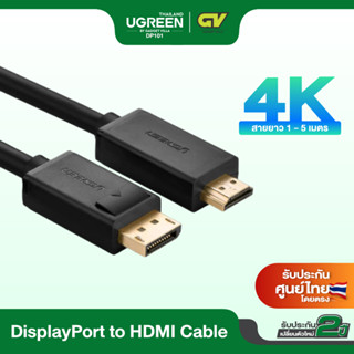 UGREEN รุ่น DP101 DisplayPort male to HDMI male Cable สายต่อจอ DP to HDMI ยาว 1-5M