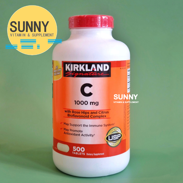 (วิตามินซี อเมริกา) Kirkland Signature Vitamin C 1000 mg 500 เม็ด (หมดอายุ เดือน 9 ปี 2026)