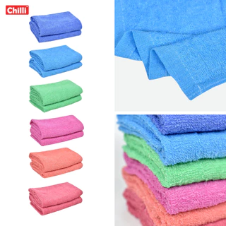 (**ราคาส่ง 12ผืน**) ผ้าเช็ดผม สีพื้น ตราปลา ตราพระอาทิตย์ ตราABAB ขนาด 13” x 28” นิ้ว พร้อมส่ง