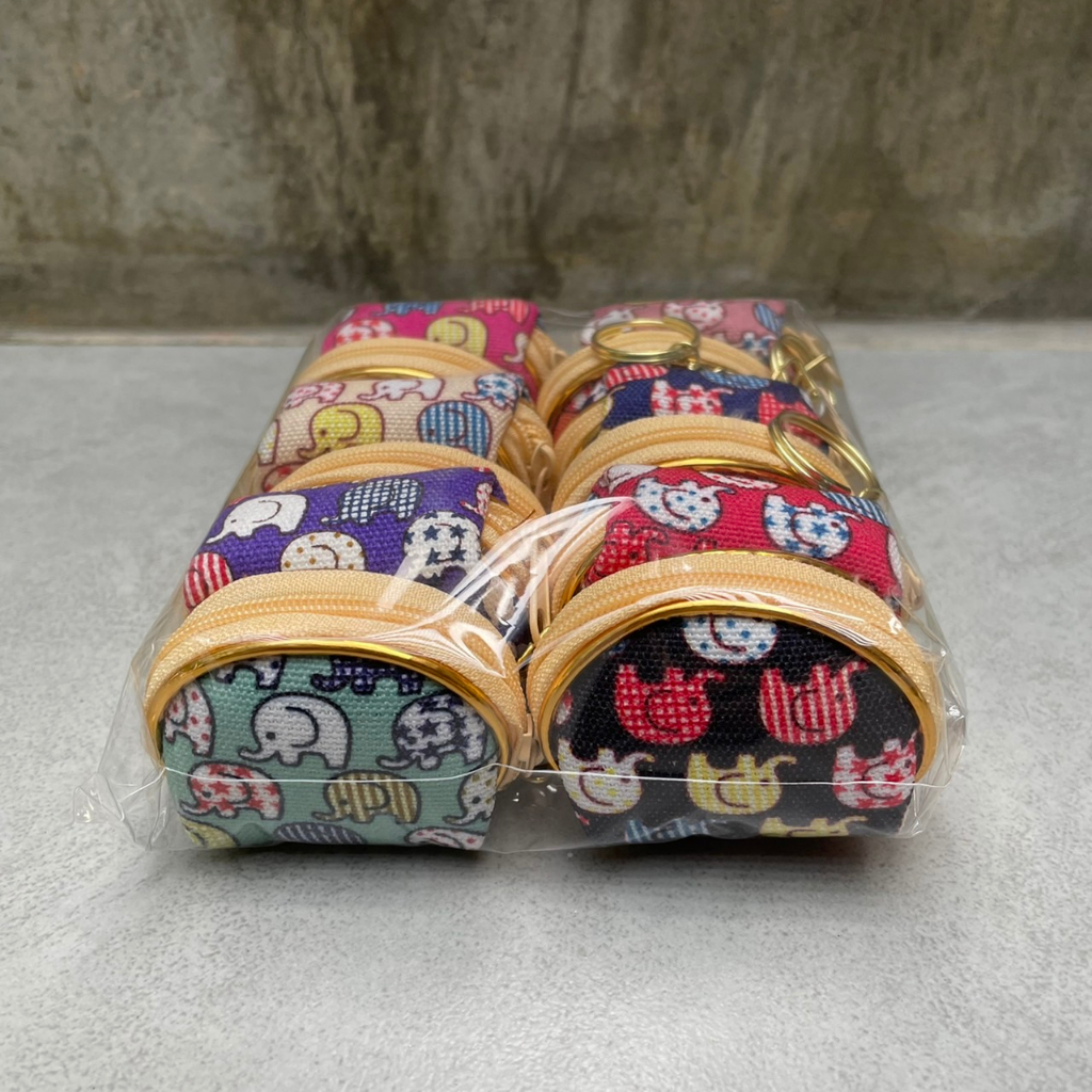 กระเป๋าสตางค์ ใส่เหรียญ จิ๋ว (ยกแพ็ค) น่ารัก มีพวงกุญแจ ของฝาก ที่ระลึก ของชำร่วย ของขวัญ ลายไทย สินค้าพร้อมส่ง - รูปที่ 2