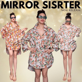 🔖ป้าย Mirrorsister 30131.2 เดรสเชิ้ตทรงโคร่งลายดอกไม้ ด้านหน้าสั้นด้านหลังยาว ใส่สวยเก๋ ใส่ง่ายใส่ได้ตลอดทุกโอกาส