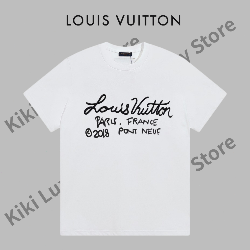 Louis Vuitton LV Men Pont Neuf Signature Print & Embroidery T-Shirt - LULUX