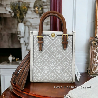 👑ผ่อน0%~แท้100%👑150217 กระเป๋าสะพาย Tory Burch T Monogram Jacquard Mini Tote Handbags Crossbody Bags