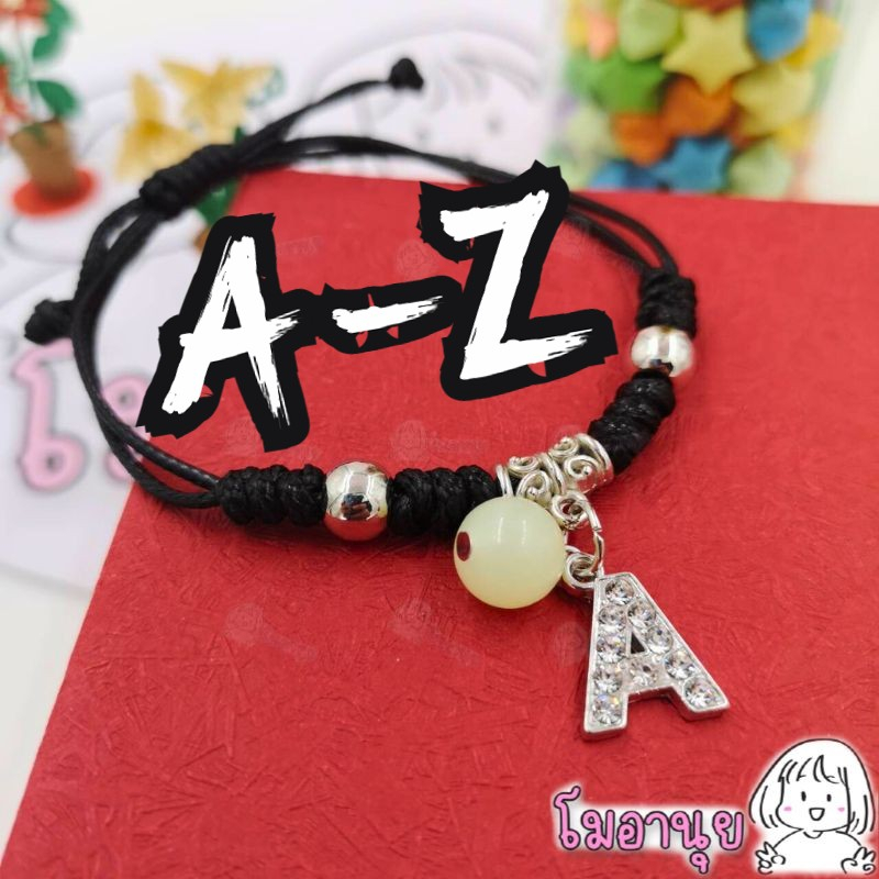 กำไลข้อมือ สร้อยข้อมือ ตัวอักษร A-Z คริสตัล สไตล์เกาหลี ที่ัรัดเข็มขัด ปัจฉิม เพื่อนรัก